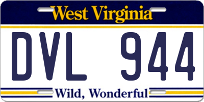 WV license plate DVL944