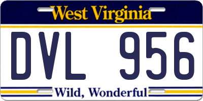 WV license plate DVL956