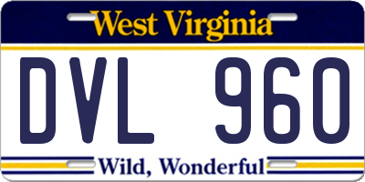 WV license plate DVL960