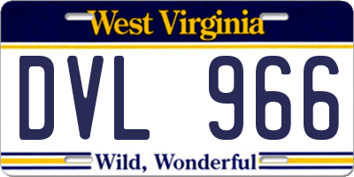 WV license plate DVL966