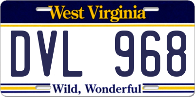 WV license plate DVL968