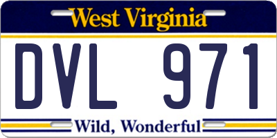 WV license plate DVL971