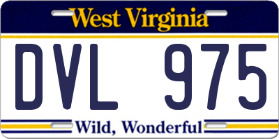 WV license plate DVL975