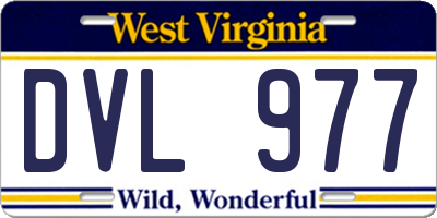 WV license plate DVL977