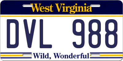 WV license plate DVL988