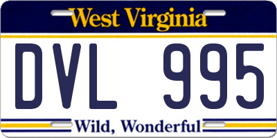 WV license plate DVL995