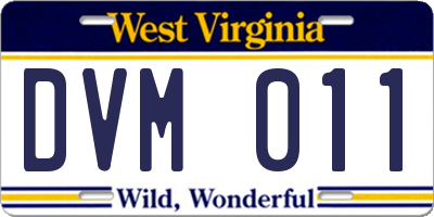 WV license plate DVM011