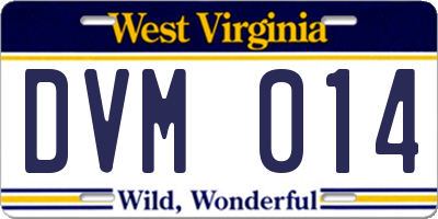WV license plate DVM014