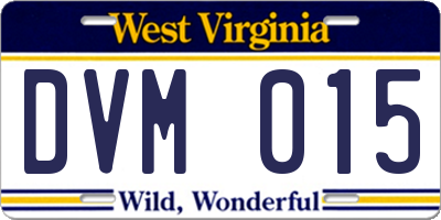 WV license plate DVM015