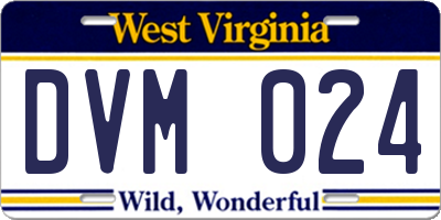 WV license plate DVM024