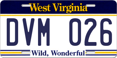 WV license plate DVM026