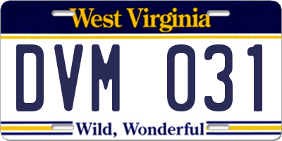 WV license plate DVM031