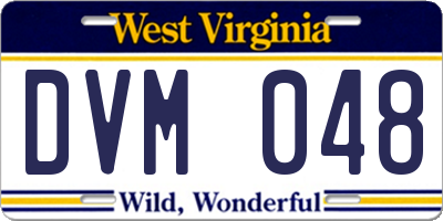 WV license plate DVM048