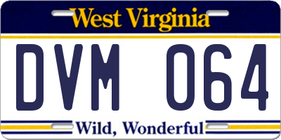 WV license plate DVM064