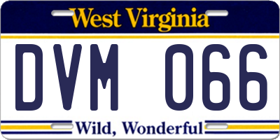 WV license plate DVM066