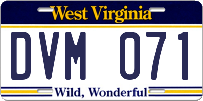 WV license plate DVM071