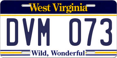 WV license plate DVM073