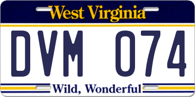 WV license plate DVM074