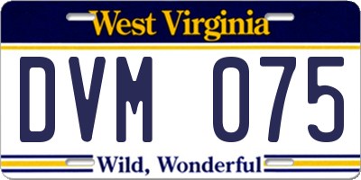 WV license plate DVM075