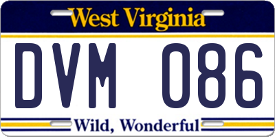 WV license plate DVM086