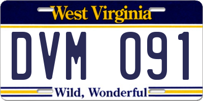 WV license plate DVM091