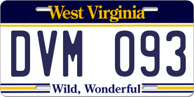 WV license plate DVM093