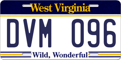 WV license plate DVM096