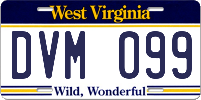 WV license plate DVM099