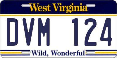 WV license plate DVM124