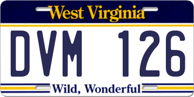 WV license plate DVM126