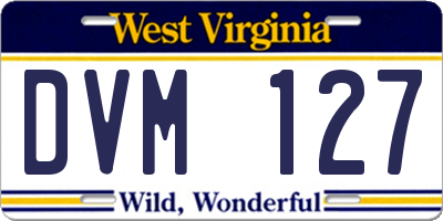 WV license plate DVM127
