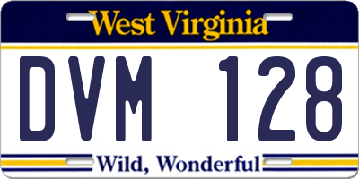 WV license plate DVM128