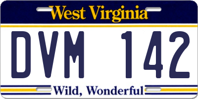 WV license plate DVM142
