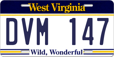 WV license plate DVM147