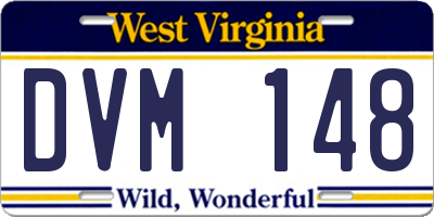 WV license plate DVM148