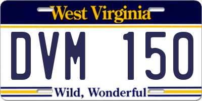 WV license plate DVM150