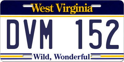 WV license plate DVM152