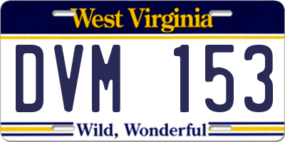 WV license plate DVM153