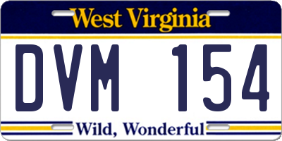 WV license plate DVM154
