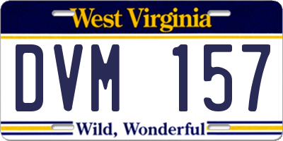 WV license plate DVM157