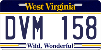 WV license plate DVM158