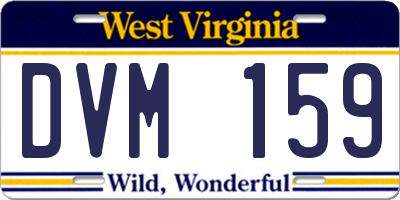 WV license plate DVM159