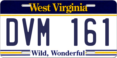 WV license plate DVM161