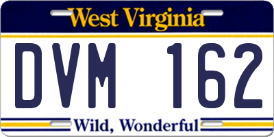 WV license plate DVM162