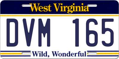 WV license plate DVM165