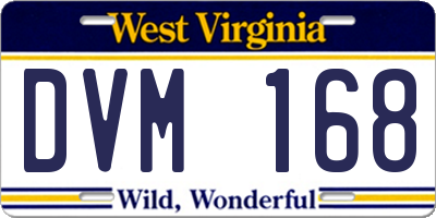 WV license plate DVM168