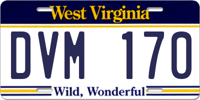 WV license plate DVM170