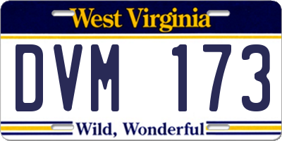 WV license plate DVM173