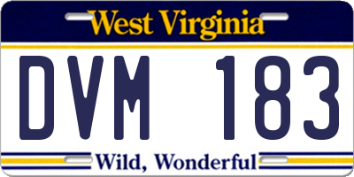 WV license plate DVM183