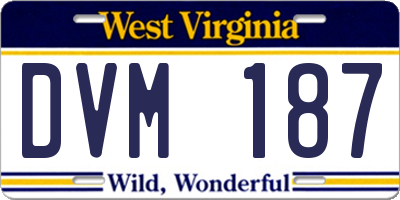 WV license plate DVM187